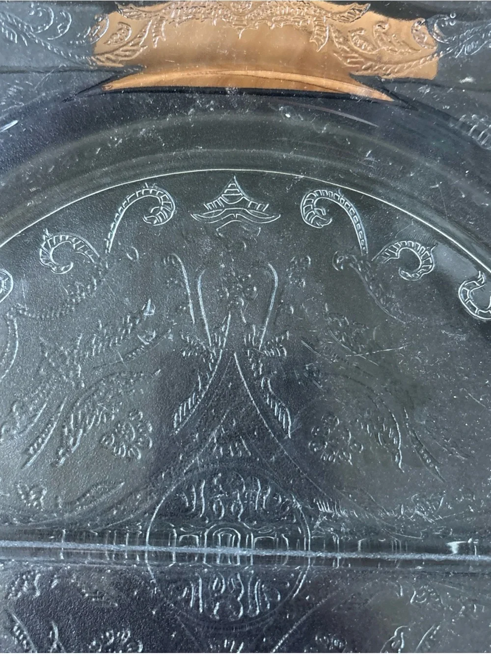 Clear Embossed Glass Serving Platter - Elegant Clear Design